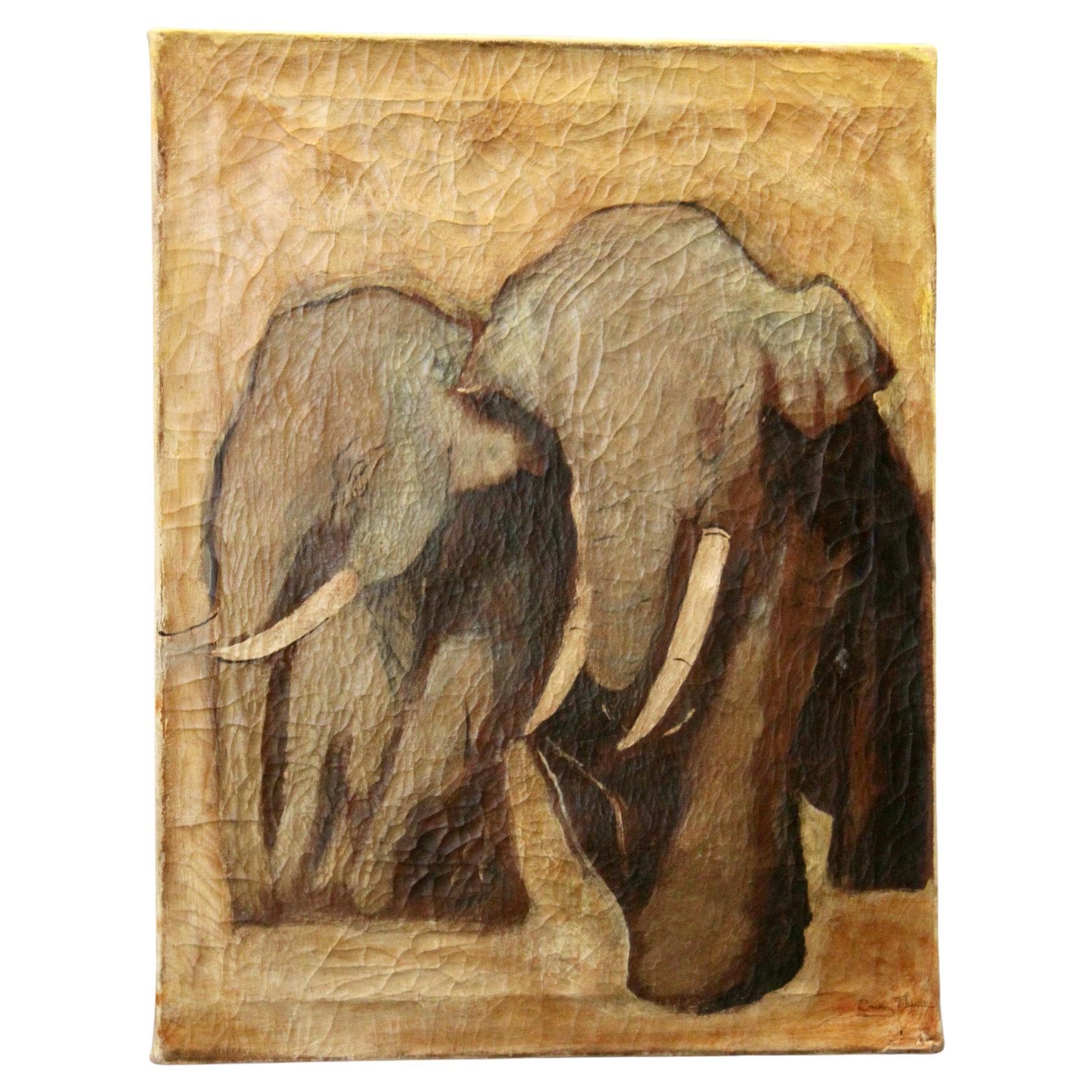 Decorative painting representing elephants