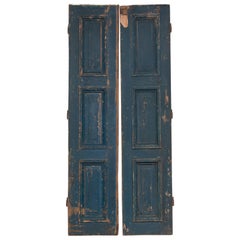 Decorative Pair 18th Century Tall Blue Louis XVI Style Doors