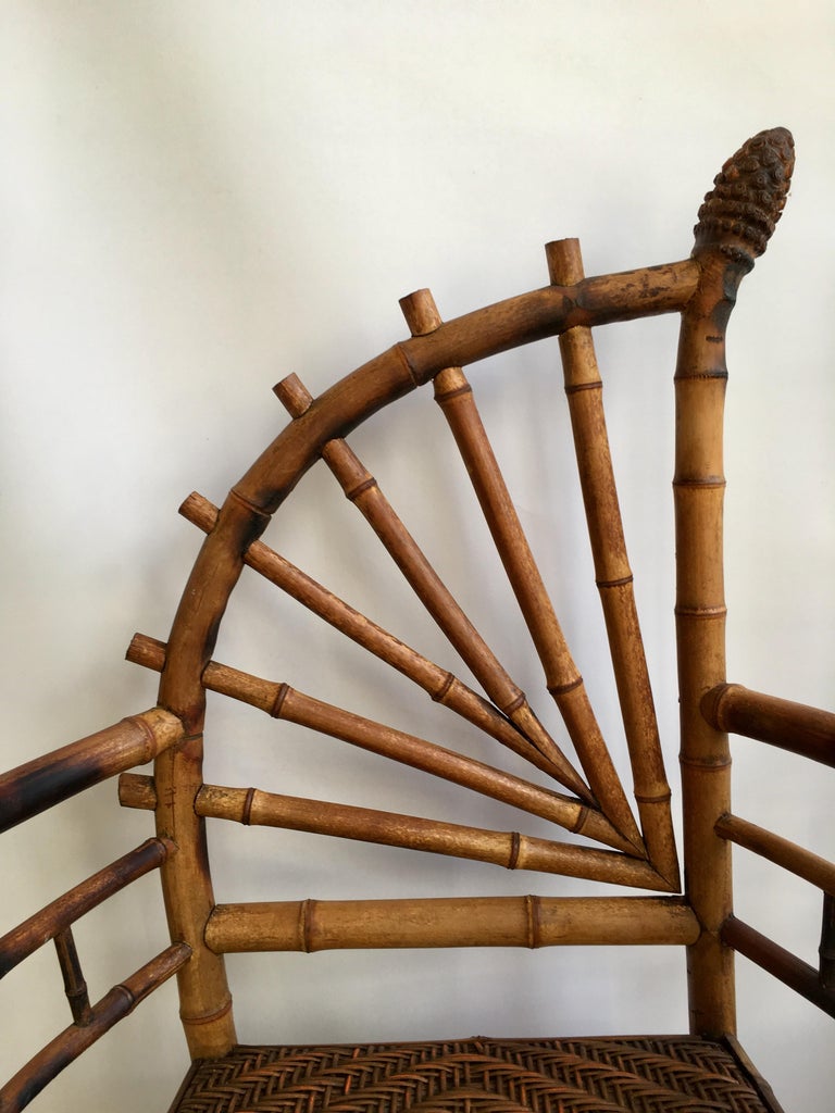 Decorative Pair of Antique Bamboo Chairs For Sale at 1stDibs