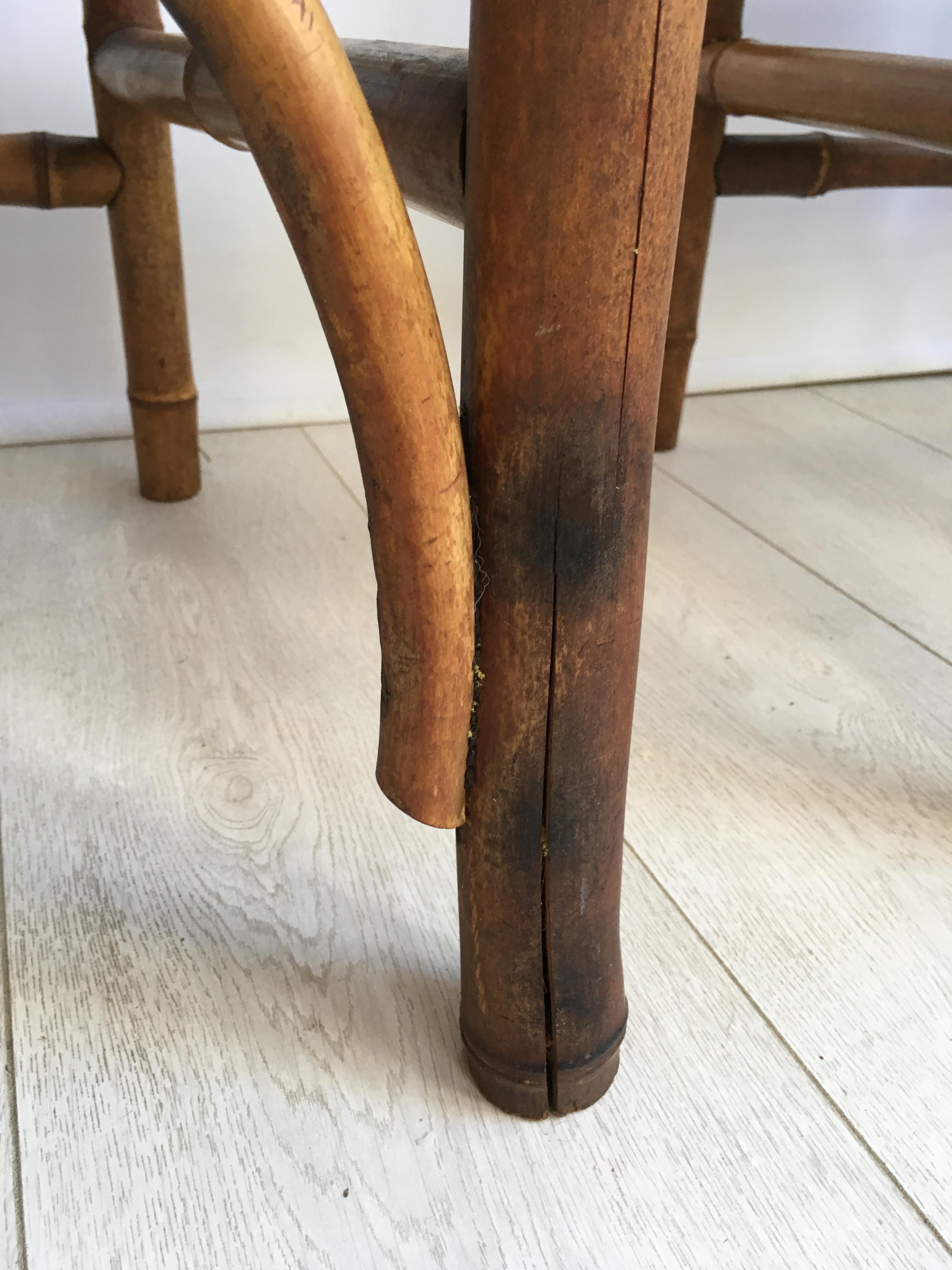 Decorative Pair of Antique Bamboo Chairs For Sale 1