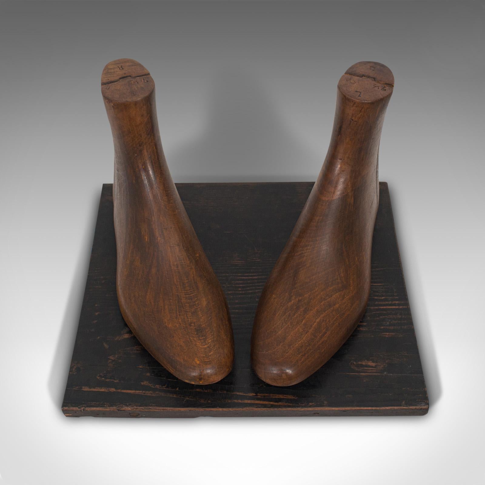 Dekoratives Paar antiker Schuhträger, englisch, Buche, ausgestellt, Edwardian, 1910 im Angebot 2