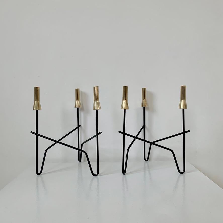 Mid-Century Modern Decorative Pair of Candlesticks, circa 1960, Italy. For Sale
