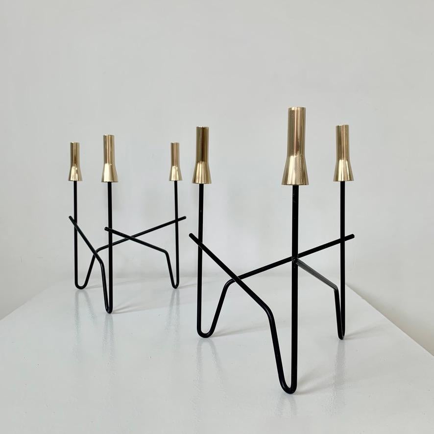 Decorative Pair of Candlesticks, circa 1960, Italy. In Good Condition For Sale In Brussels, BE