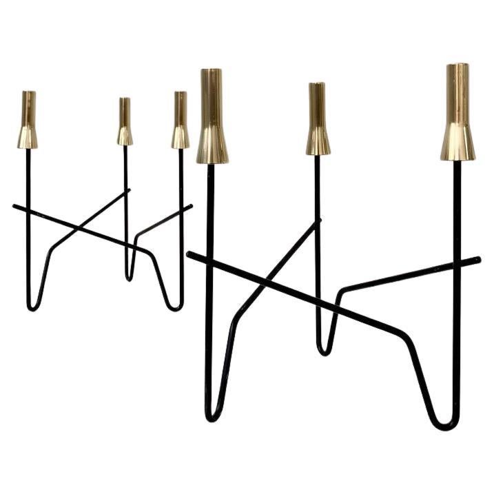 Decorative Pair of Candlesticks, circa 1960, Italy. For Sale
