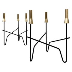 Pareja de candelabros decorativos, hacia 1960, Italia.