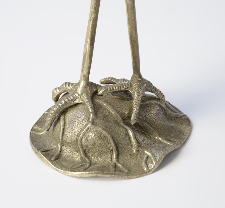 Decorative Pair of Nickel-Plated Brass Crane Bird Sculptures at 1stDibs ...