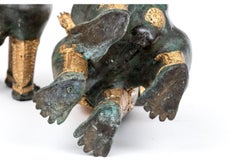 Decorative Pair Of Thai Buddhistic Bronze Foo Dogs