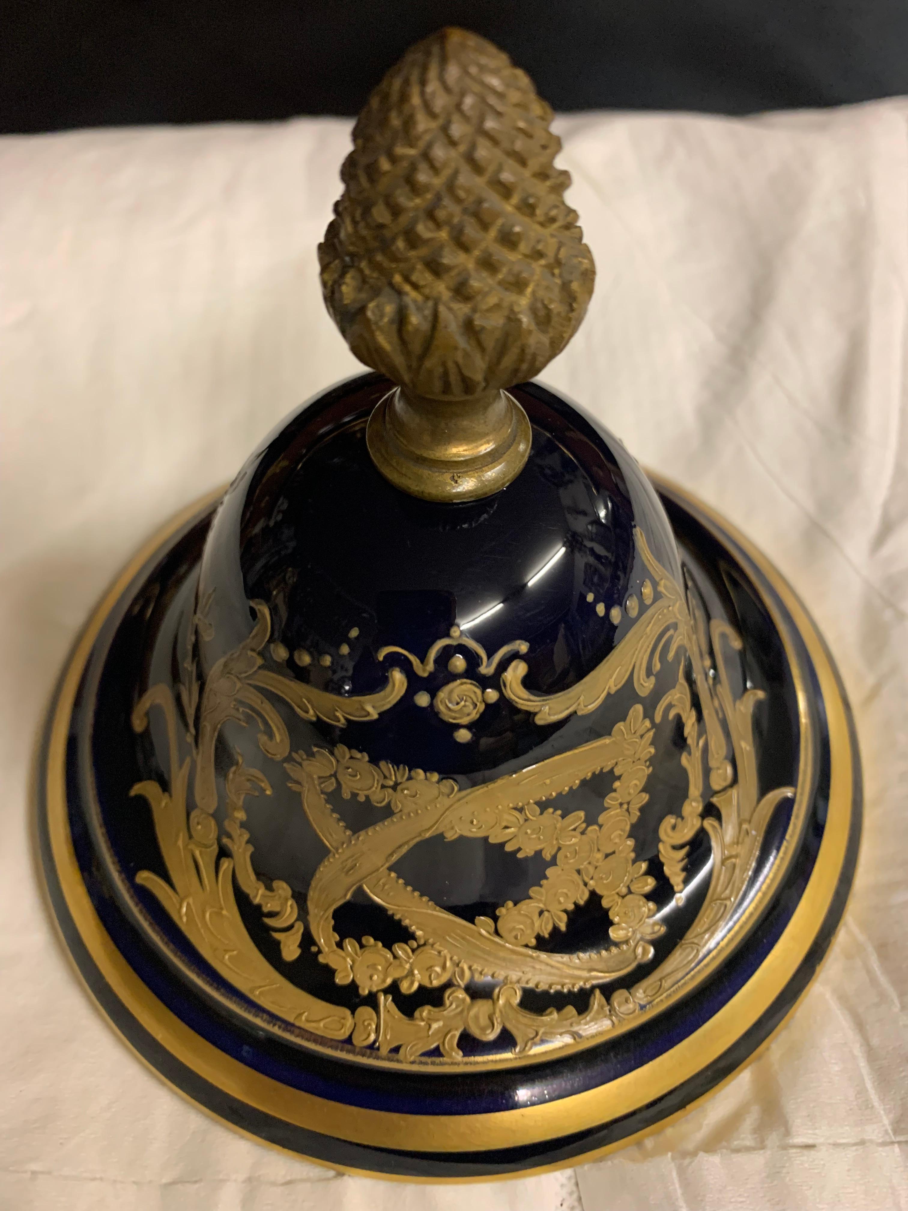 Napoleon III Decorative Pair of Vase in Sevres Porcelain with Ormolu Bronze For Sale