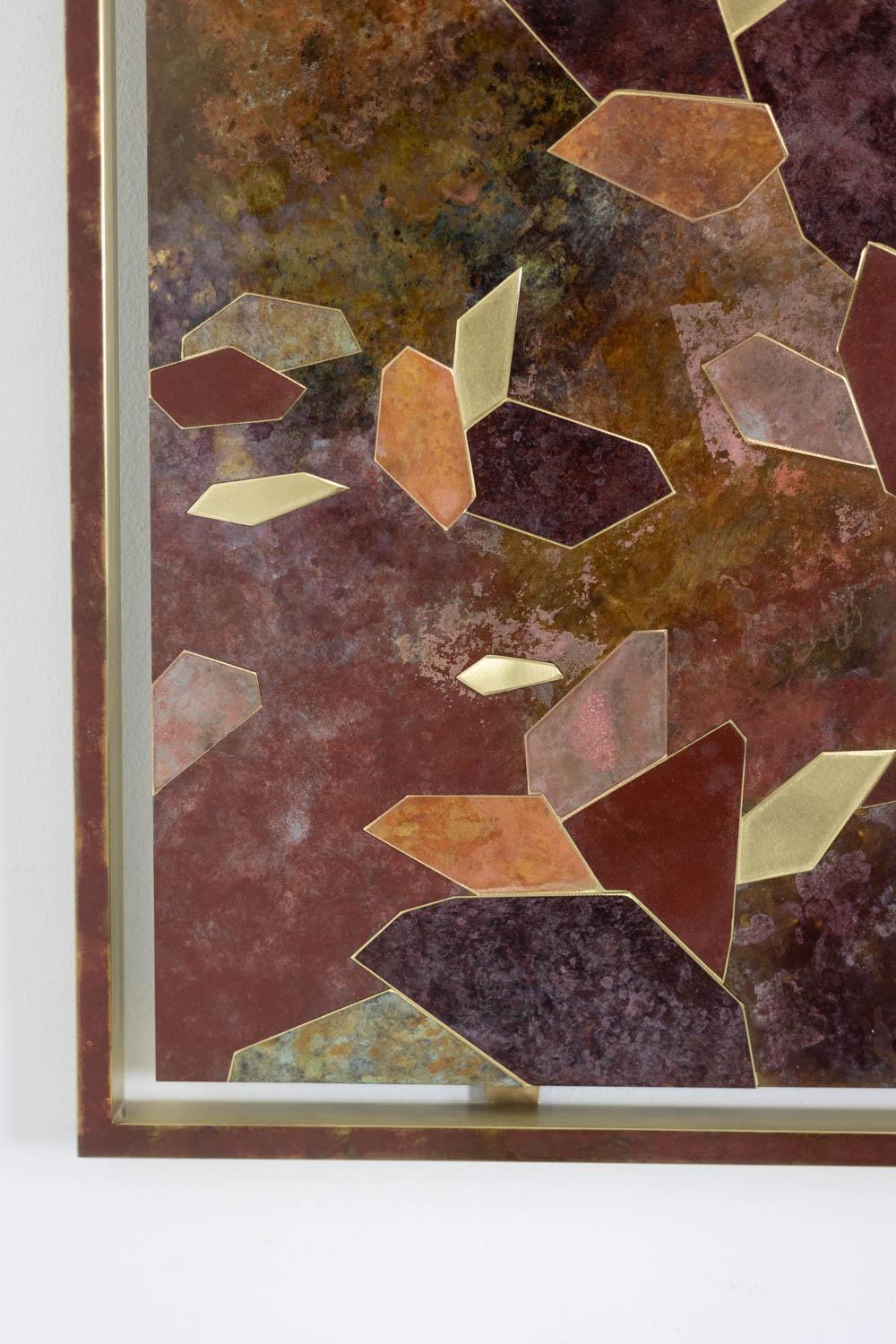 Dekorative Tafel mit dem Titel Fragmente - IX. Kunsthandwerkliche Arbeit. (Messing) im Angebot