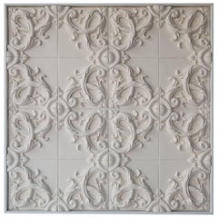 Decorative Panel in Three-Dimensional Baroque Ceramic, Customizable, Acanto