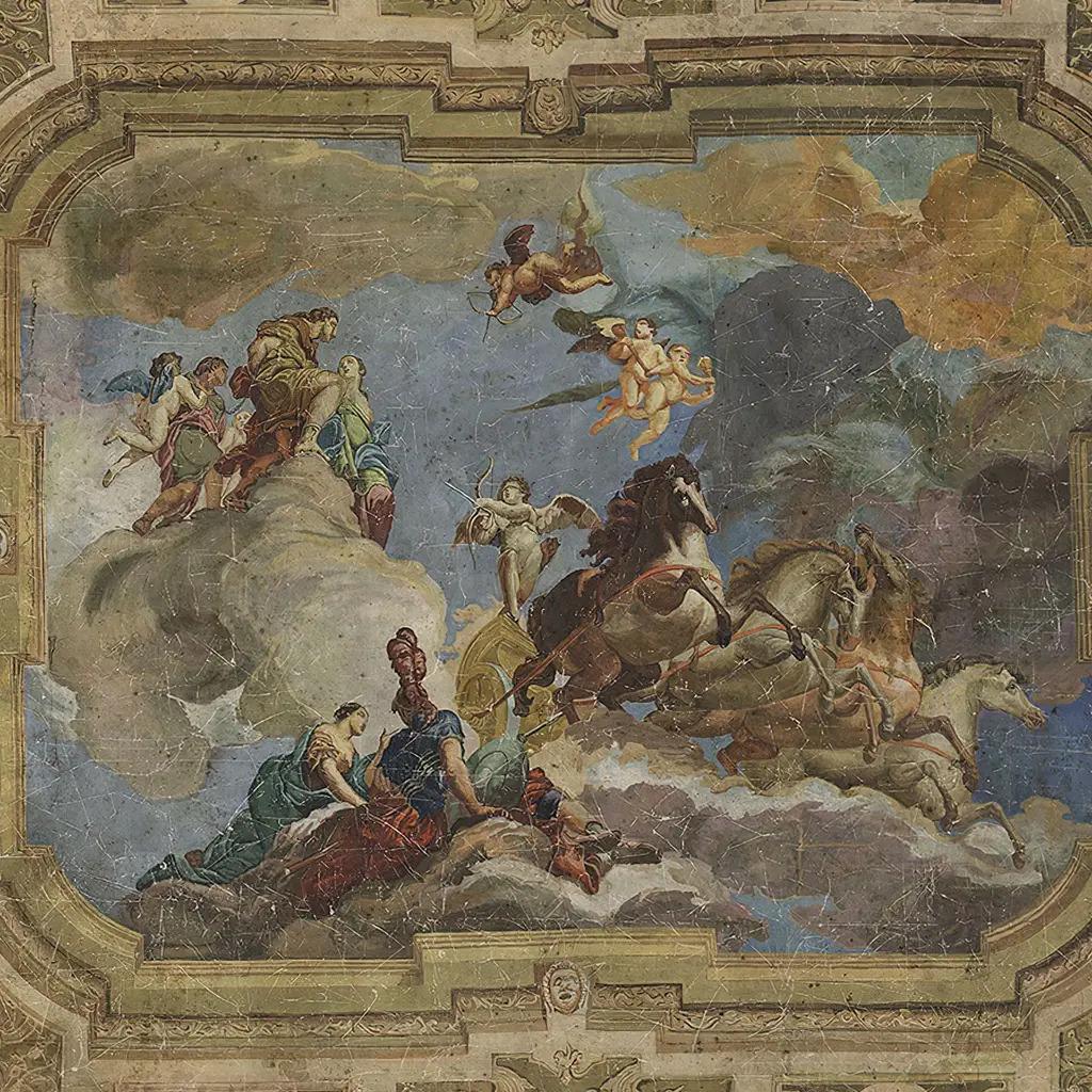 French Decorative Panoramic Wallpaper look like a Scène Céleste in Antique Style For Sale