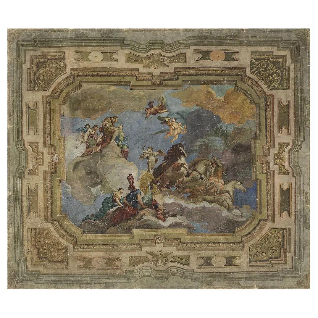 Decorative Panoramic Wallpaper look like a Scène Céleste in Antique Style