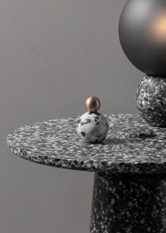 Decorative Paperweights '8' in Black / White / Red Terrazzo
