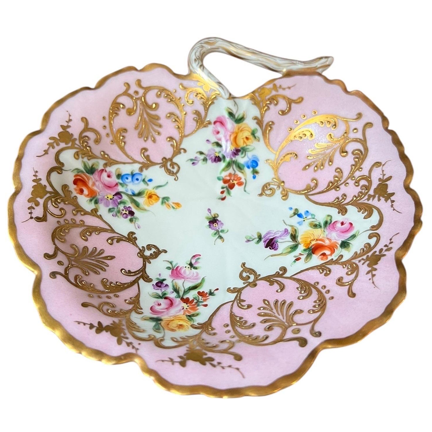 Plat décoratif en porcelaine de Paris - Style Rococo - Début du 20ème siècle