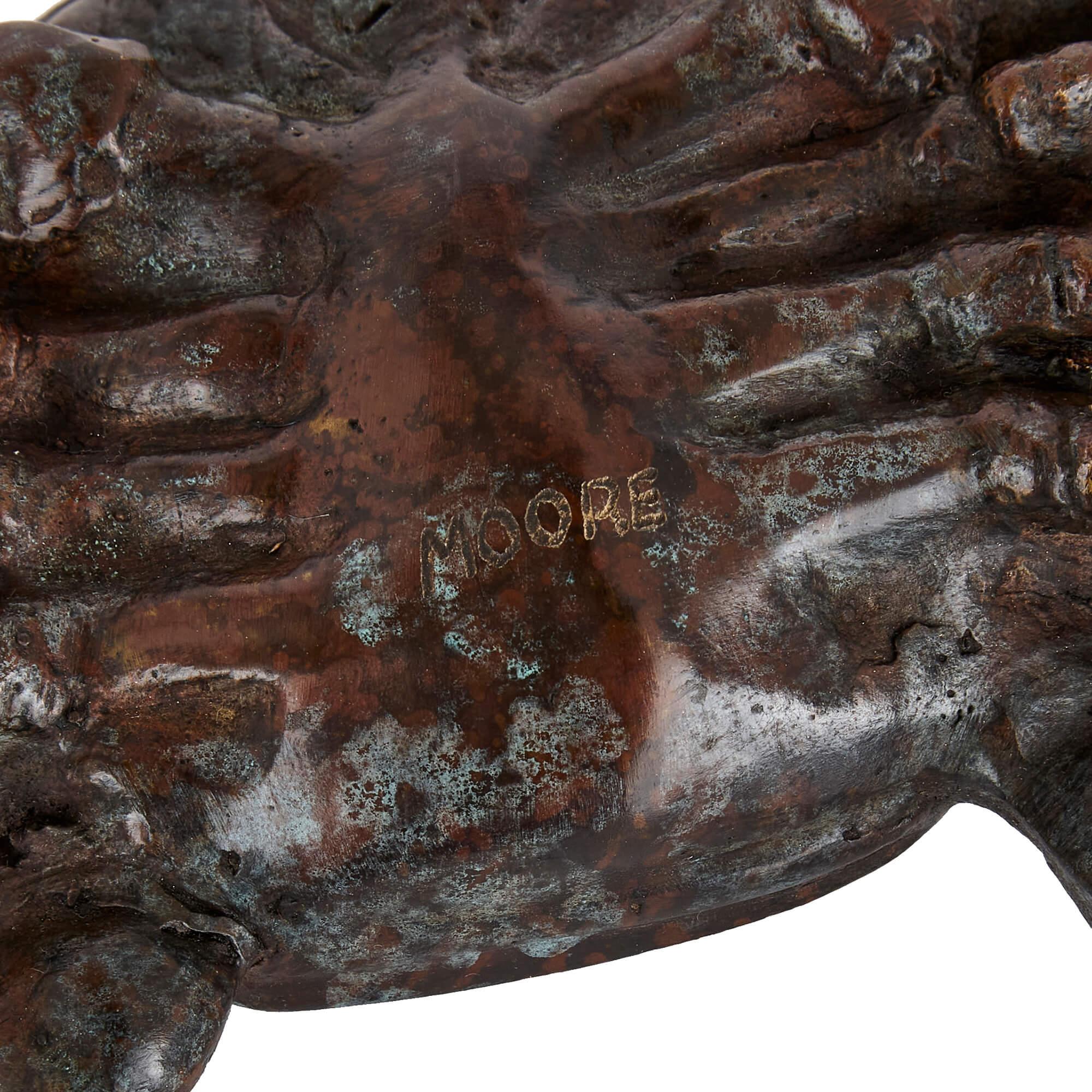 European Decorative Patinated Bronze Model of a Crab 