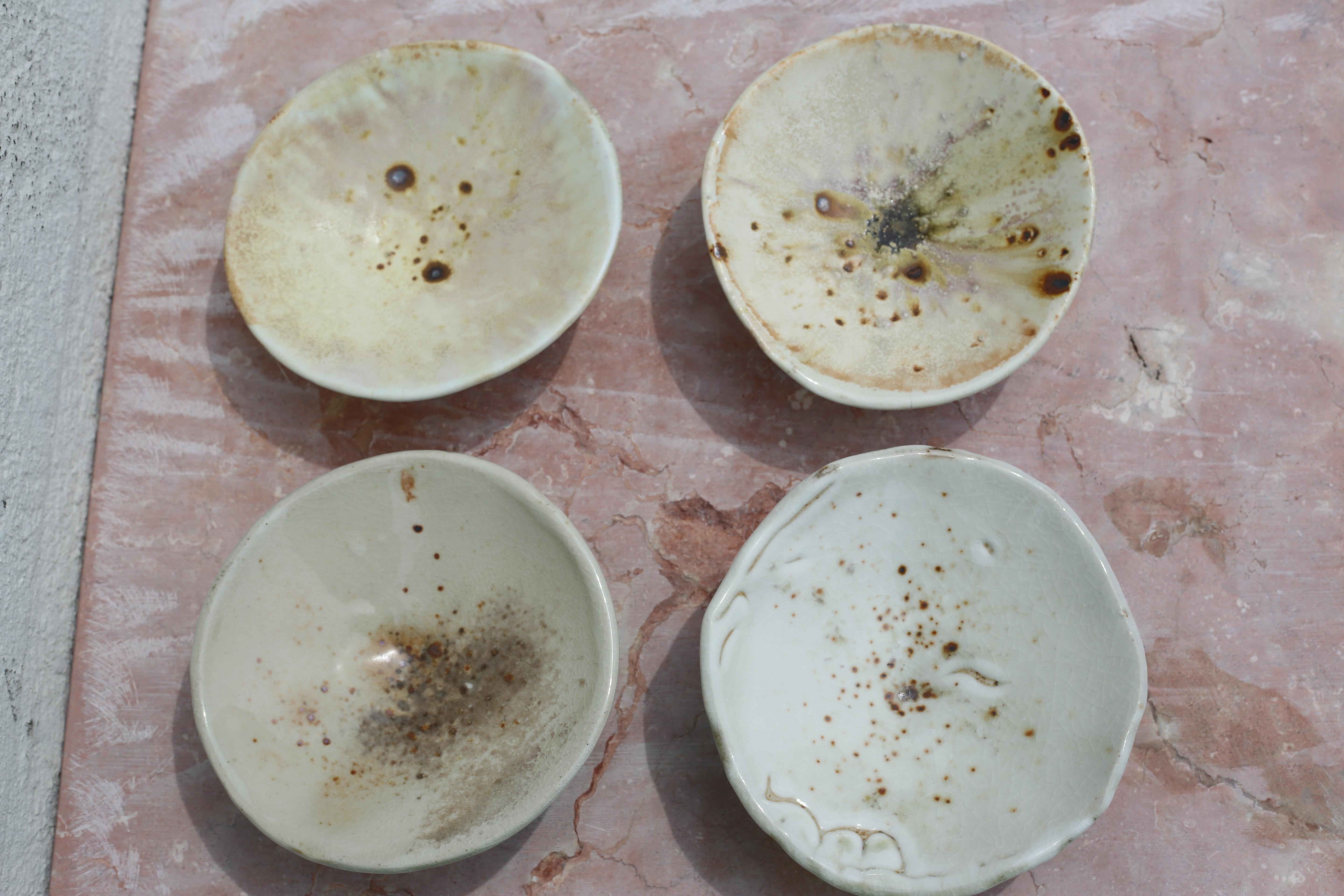 Minimalist Decorative Pedestal Bowl, Hand-Built Wood-Fired Stoneware For Sale