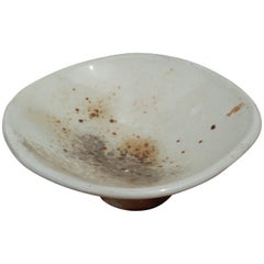 Decorative Pedestal Bowl, Hand-Built Wood-Fired Stoneware