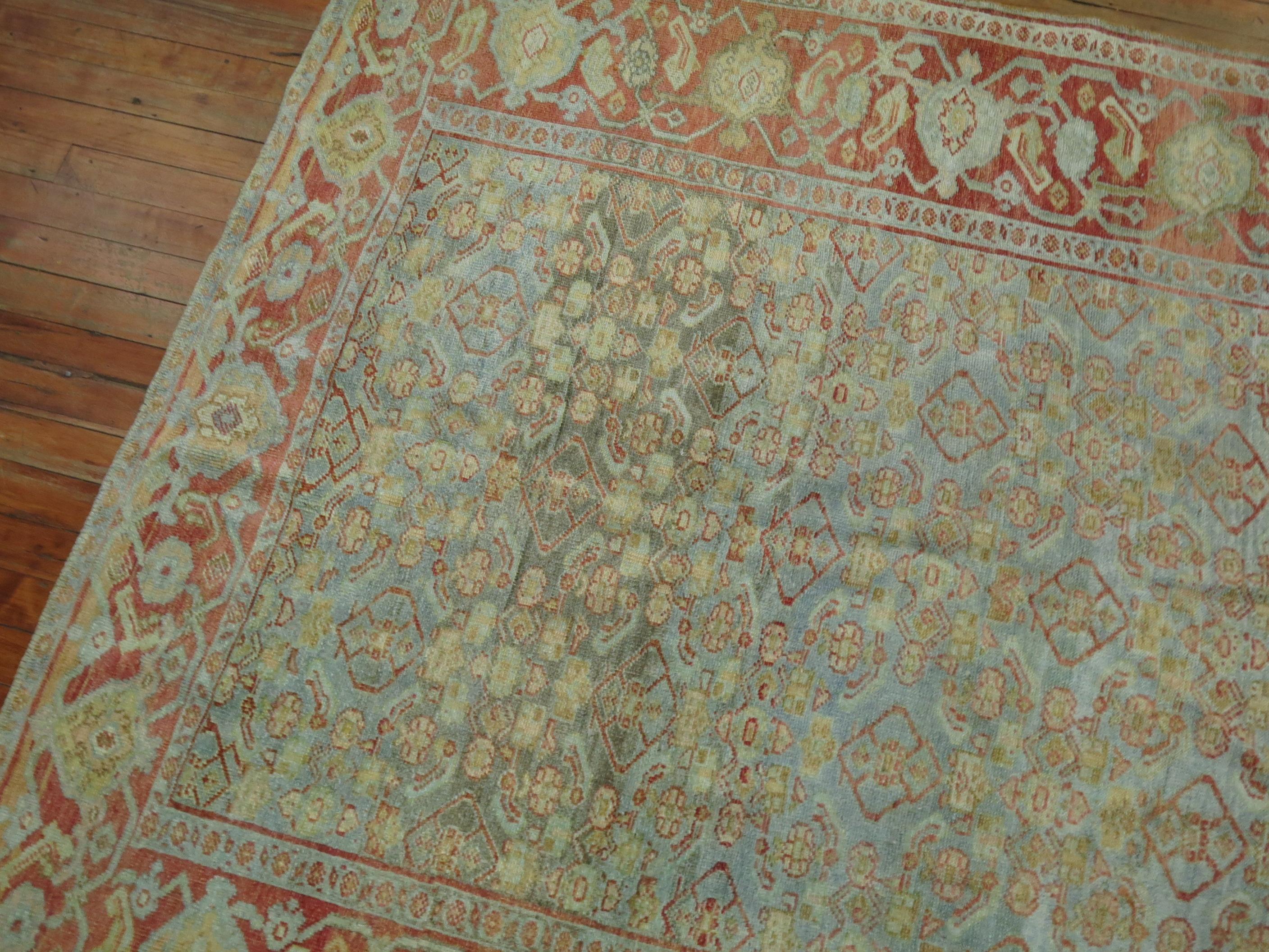 Hand-Knotted Decorative Persian Antique Bidjar Gallery Rug For Sale