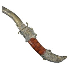 Decorative Persian Arab Decorative Metal Dagger Knife in Sheath