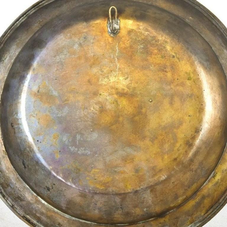 Italian Decorative Pewter, Almoner Plate, Made in Italy, Late 18th Century For Sale