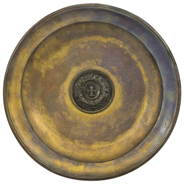 Decorative Pewter, Almoner Plate, Made in Italy, Late 18th Century For Sale