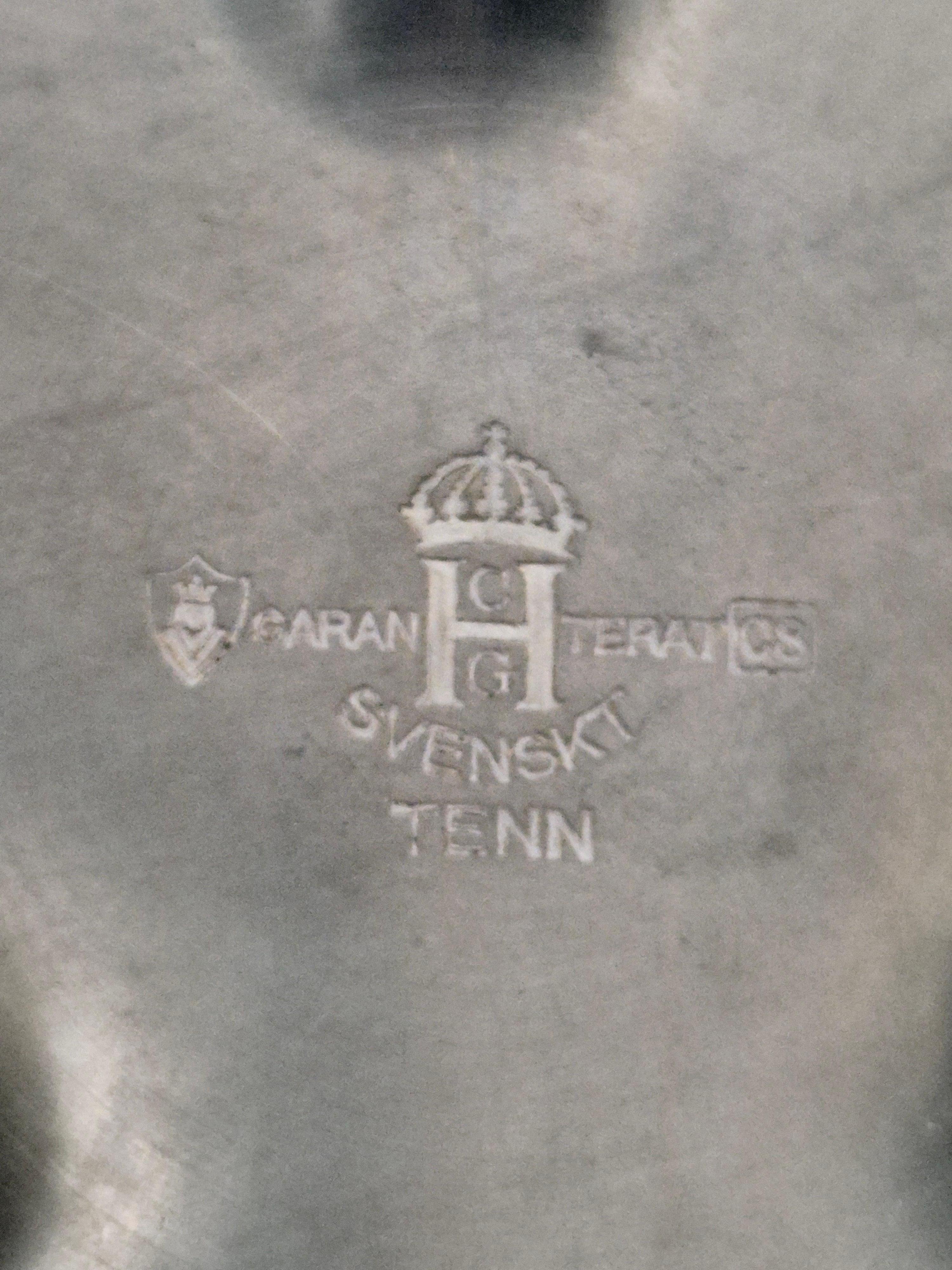 Caja decorativa con tapa de estaño, Gracia sueca / Art Decó por encargo real CG Hallberg en Bastante bueno Estado en Stockholm, SE