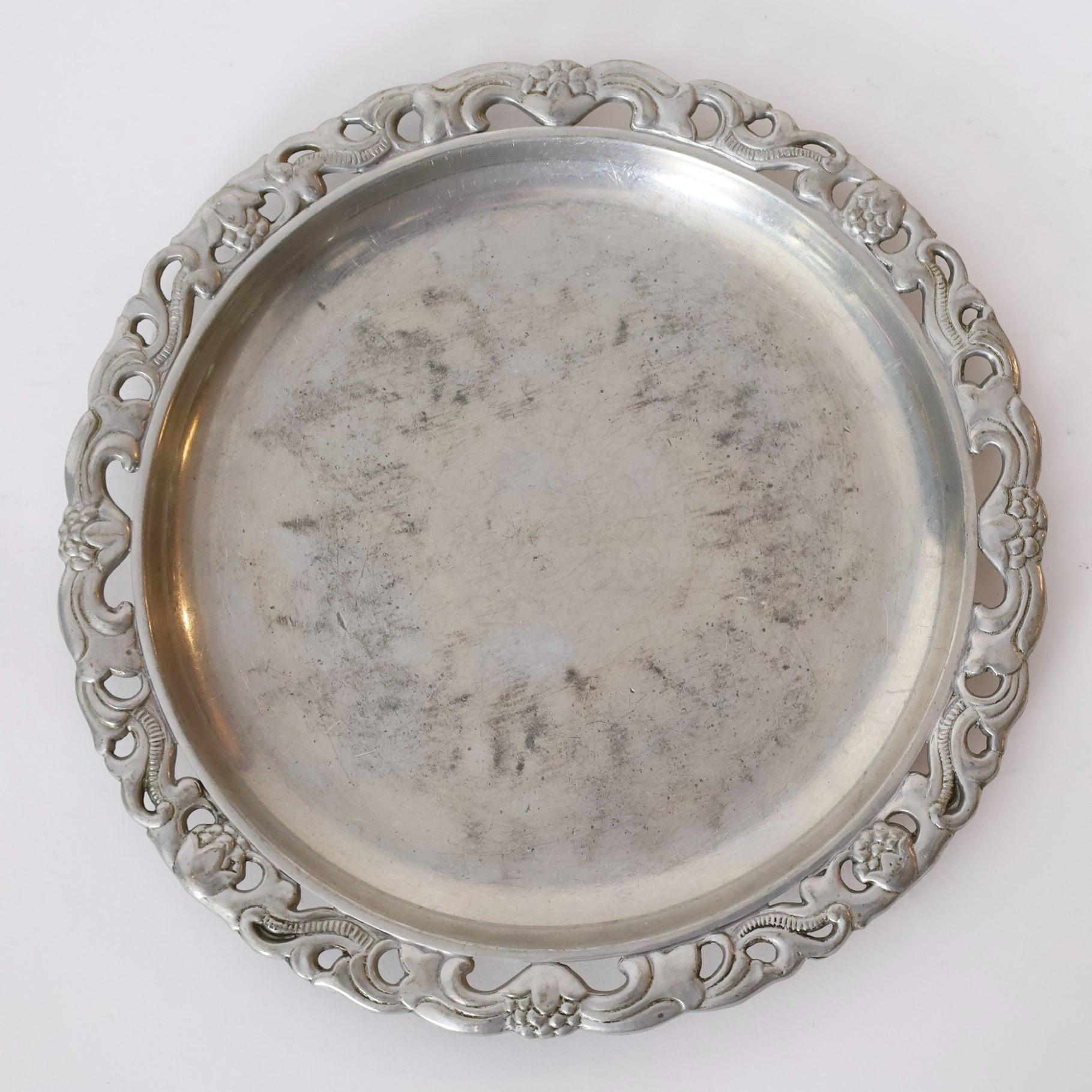 Métal Assiette décorative en étain par Just Andersen, années 1920, Danemark en vente