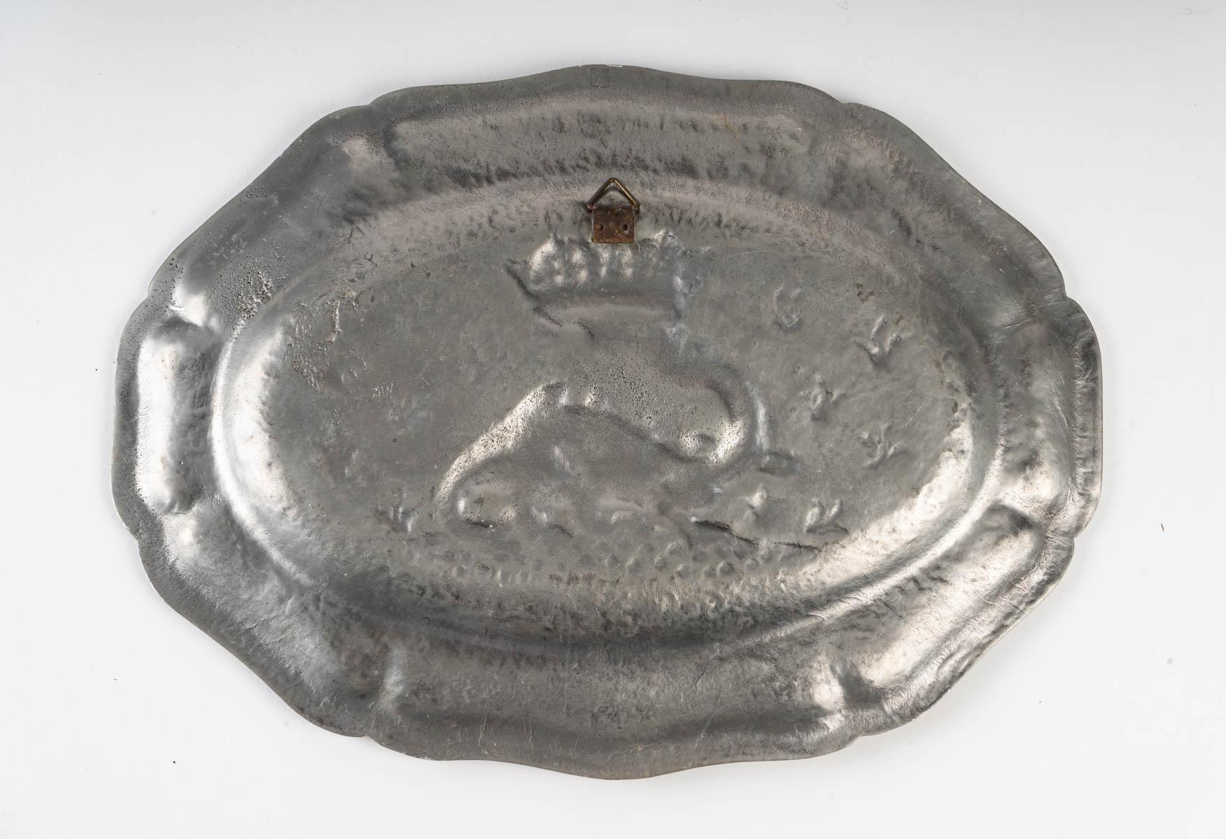 Decorative Pewter Tray For Sale 1