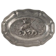 Vintage Decorative Pewter Tray