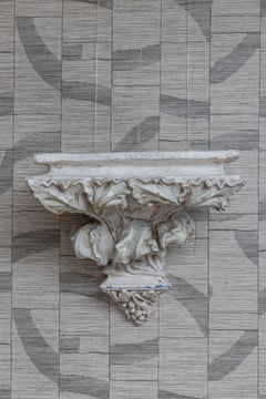 Decorative Plaster Wall Console with Acanthus Motif, France, 19th Century