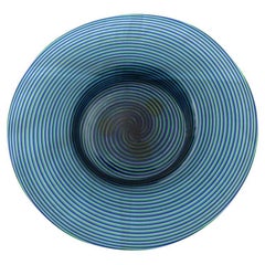 Vintage Decorative Plate Bowl Venini Design Murano Art Glass Italy 1960s Multicolor