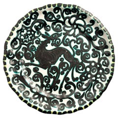 Plato decorativo de cerámica pintada a mano de Giacomo Dolcetti de los años 30