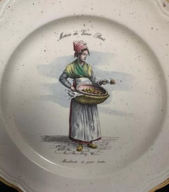Decorative Plate "Métier du Vieux Paris – Marchande de Poires Cuites - 2Y510