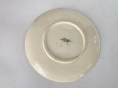 Decorative Plate Sarreguemines circa 1880 Signed Beige Blue Color