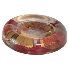 Vide poche o cenicero decorativo de plexiglás con inclusiones de hojas Italia 1970