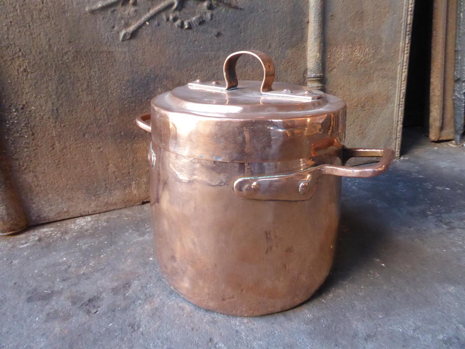 Copper Decorative, Polished Stock Pot For Sale