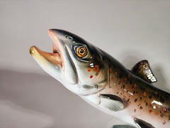 Decorative Porcelain Fish on Glass, 1950s