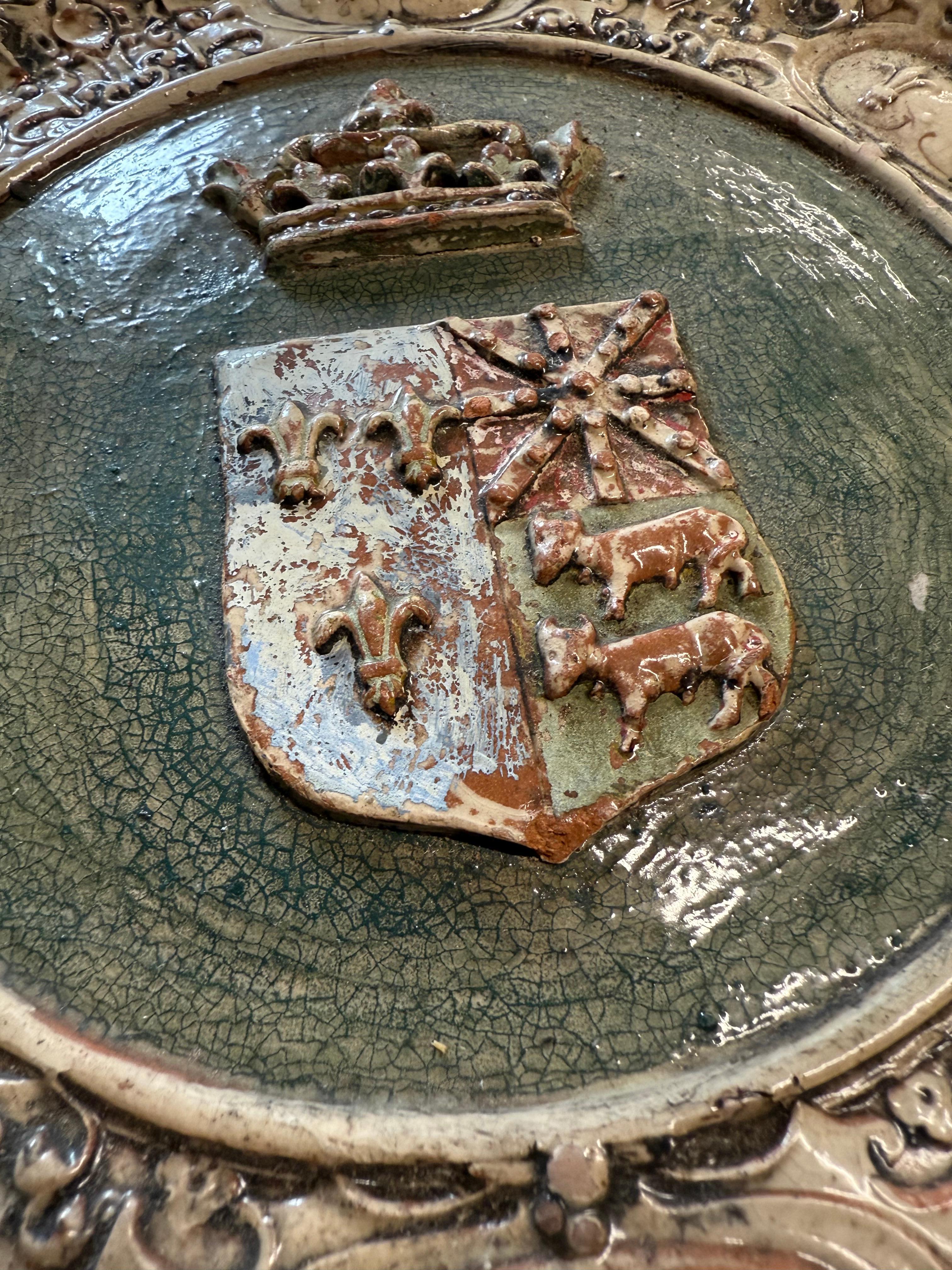 Hand-Crafted Decorative Pottery Plate For Sale