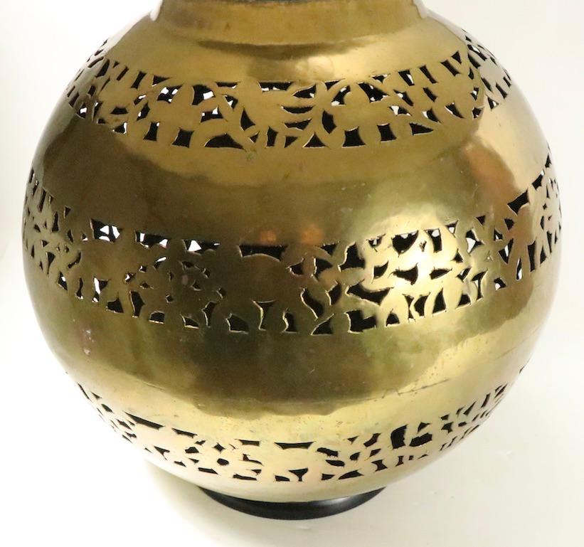pierced brass lamp