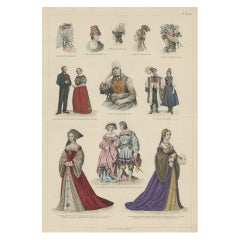 Dekorativer Druck von Kostümen aus Ungarn, England, Deutschland, Holland und Holland, um 1875