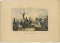 Decorative Print of the Belgium Army with Ambulance Troops in the Field, 1833