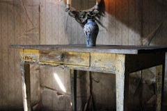 Decorative Provincial Painted Oak Side Table, circa 1900