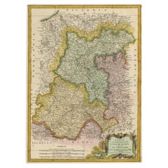 Rare carte décorative des régions françaises d'Isle Of You et d'Orleans, vers 1780