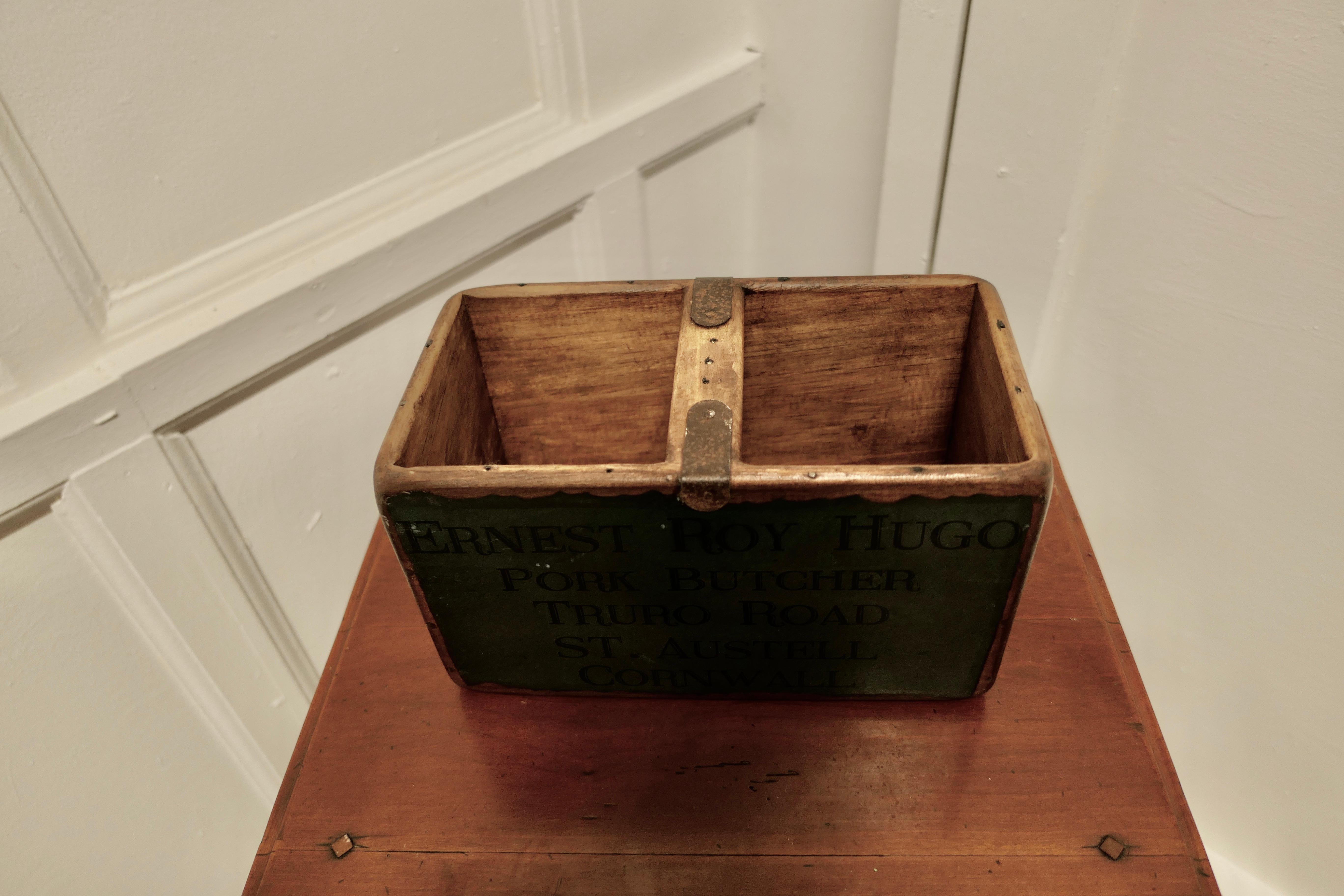 Pine Decorative Re Painted 19th Century Wine Box, Trug For Sale