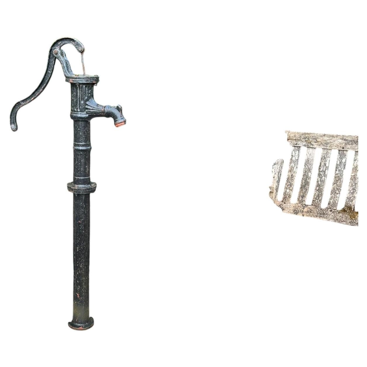 Decorative Reclaimed Cast Iron Water Pump Fountain Garden Feature For Sale
