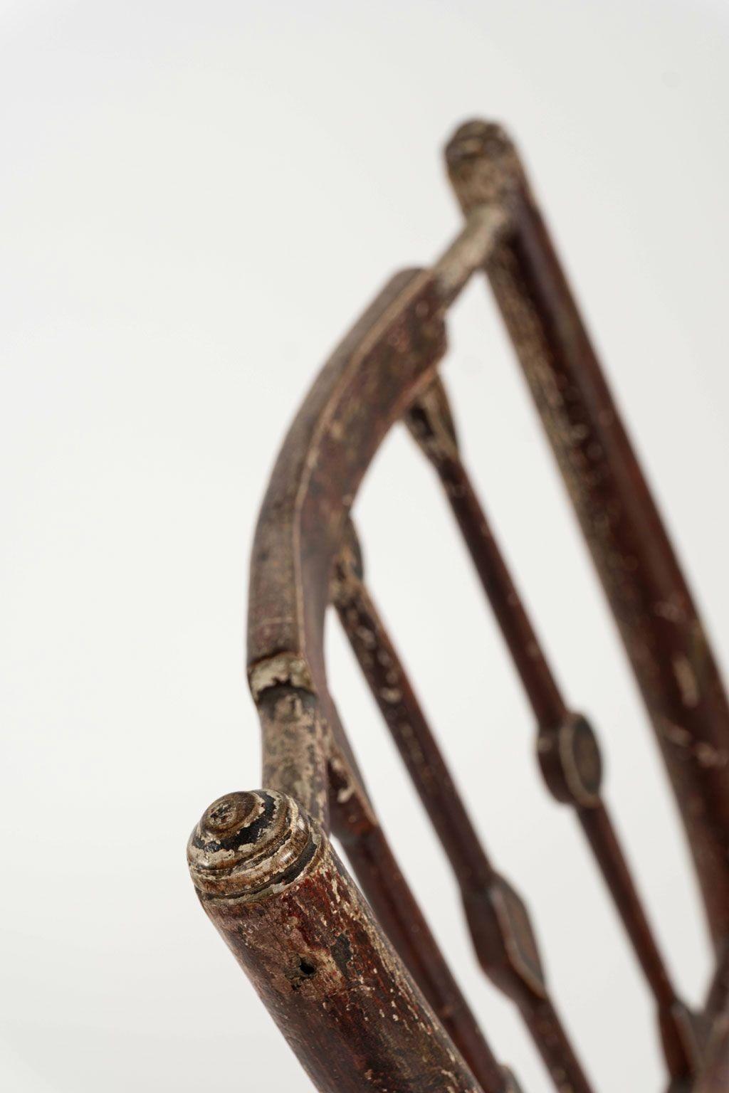 Decorative Red-Painted French Side Chair For Sale 7