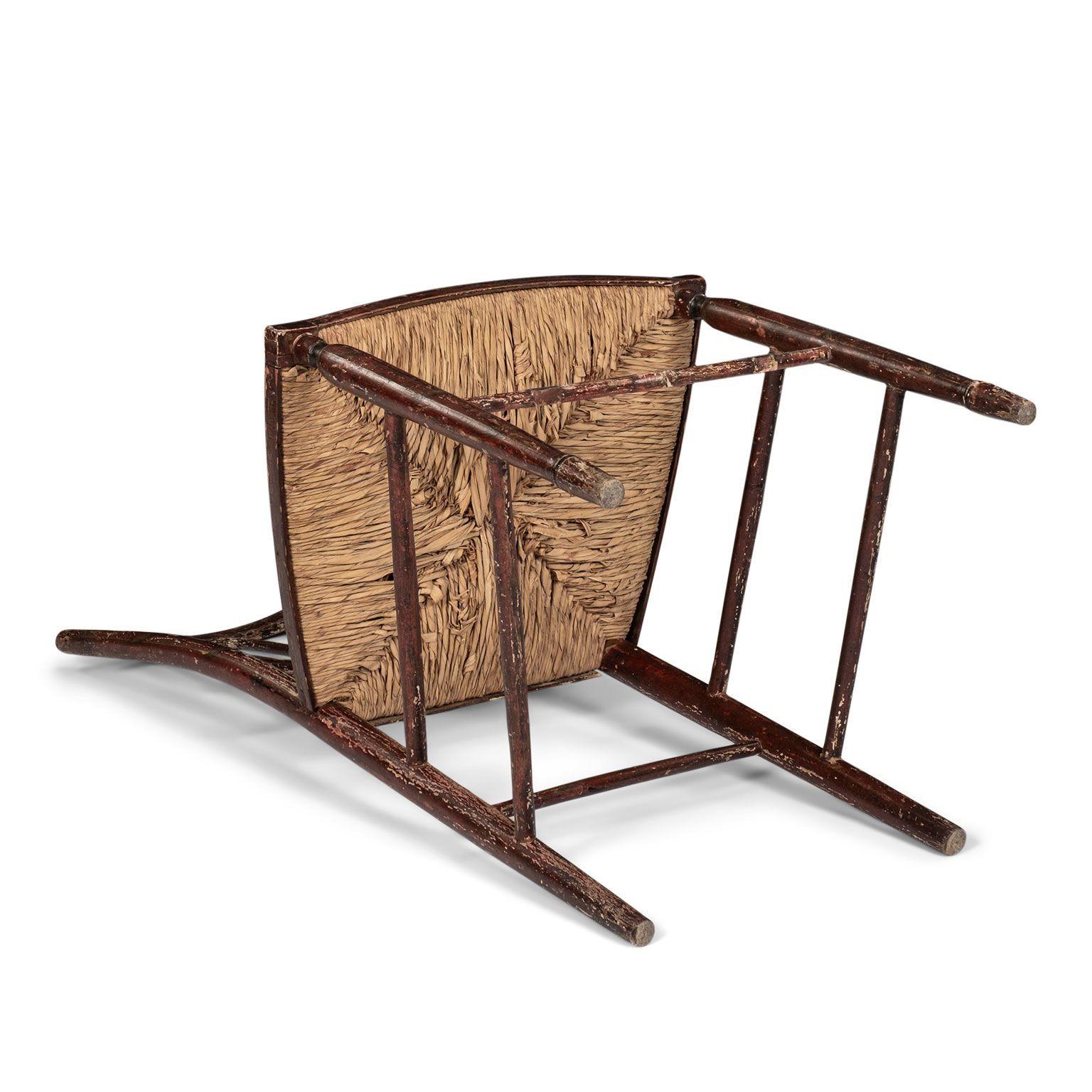 Decorative Red-Painted French Side Chair For Sale 8