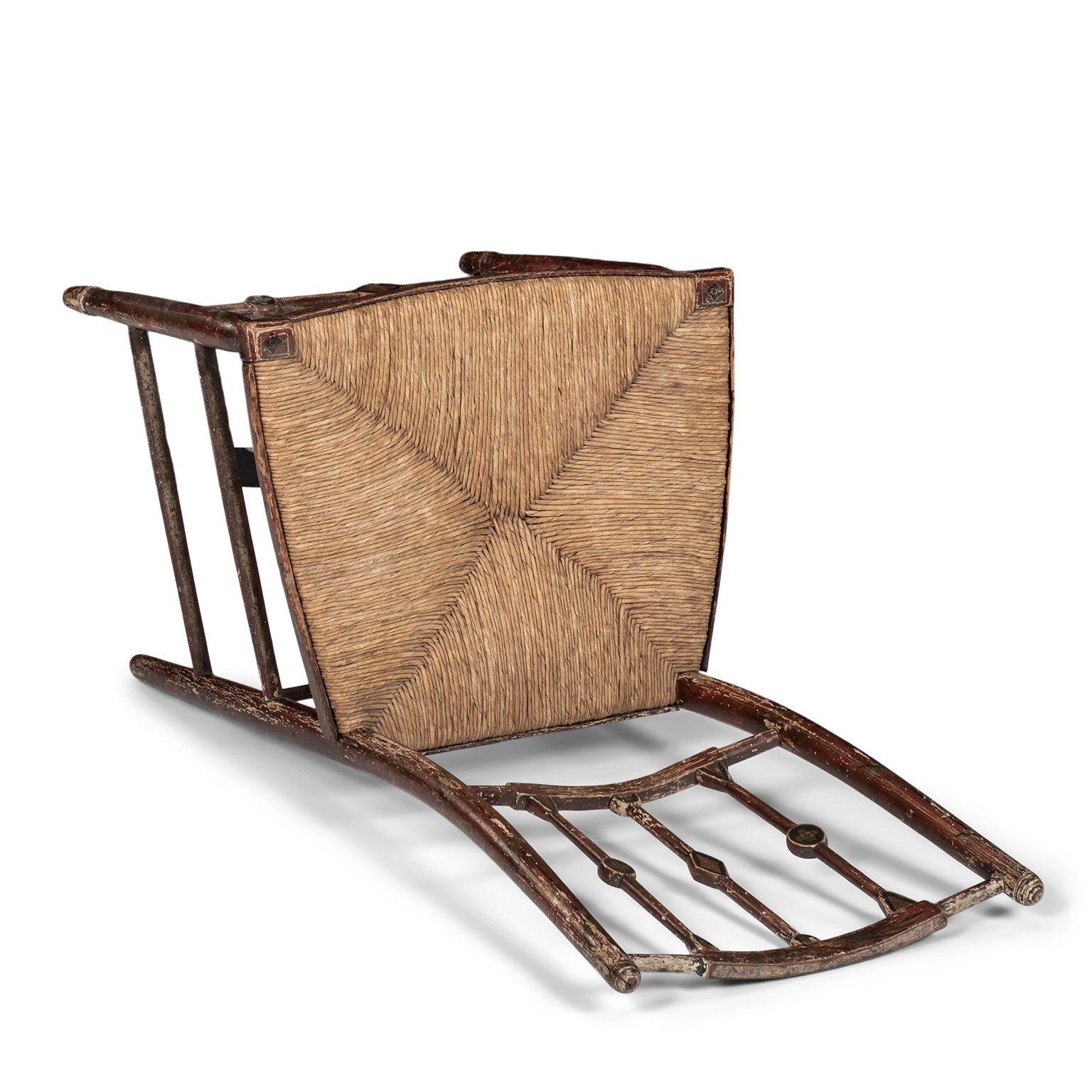 Decorative Red-Painted French Side Chair For Sale 9