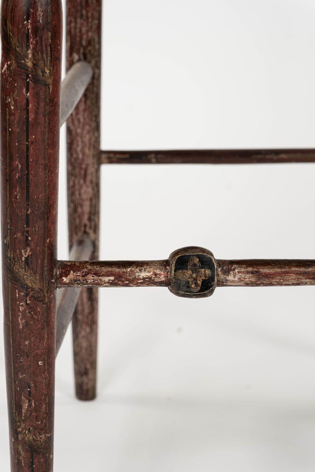 Neoclassical Decorative Red-Painted French Side Chair For Sale