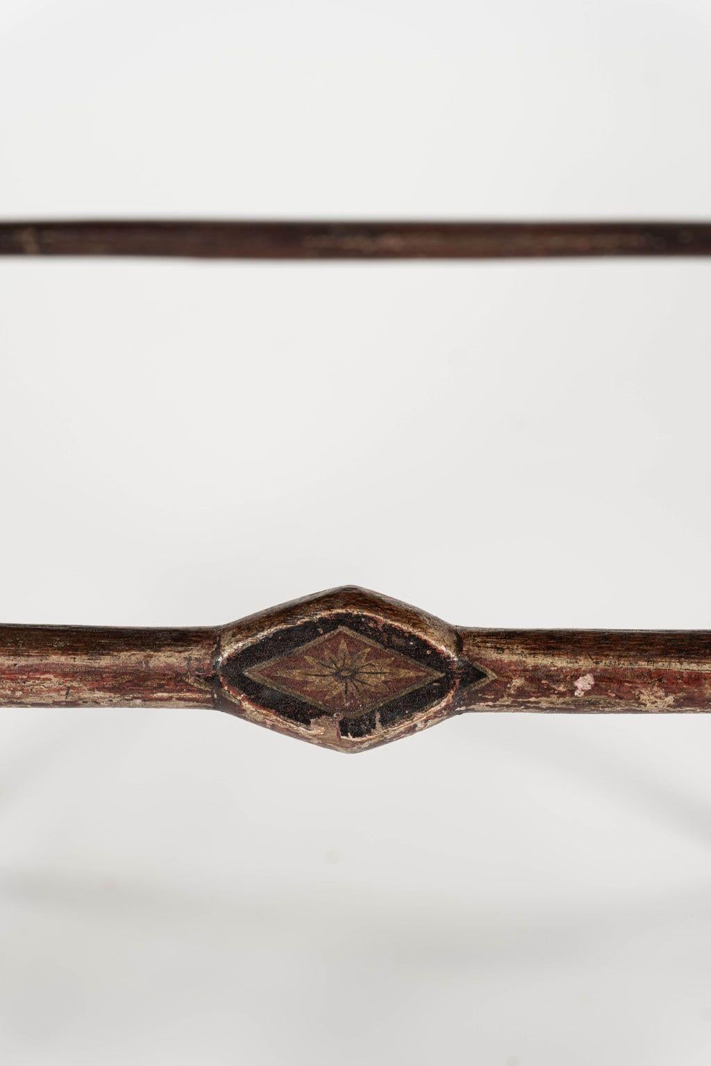 Hand-Carved Decorative Red-Painted French Side Chair For Sale